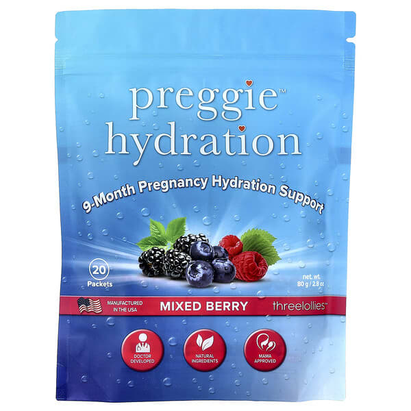 Preggie, Hydration, Mixed Berry, 20 Packets, 0.14 oz (4 g) Each