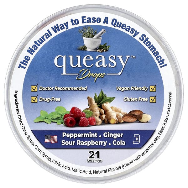Preggie, Queasy™ Drops, Assorted, 21 Lozenges
