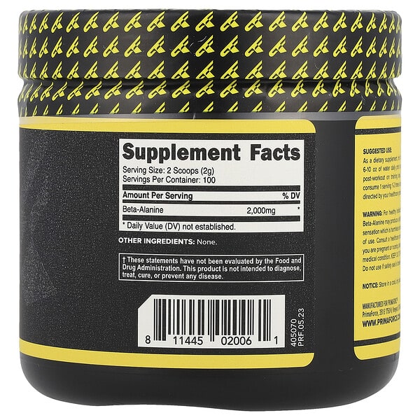 Alternative view of Primaforce, Beta-Alanine, Unflavored, 7.1 oz (200 g)