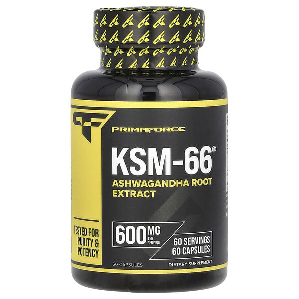 Primaforce, KSM-66, Ashwagandha Root Extract, 600 mg, 60 Capsules