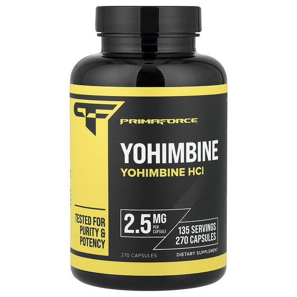 Primaforce, Yohimbine HCI, 270 Capsules (2.5 mg per Capsule)