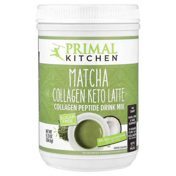 Primal Kitchen, Collagen Keto Latte, Matcha, 9.33 oz (264.6 g)