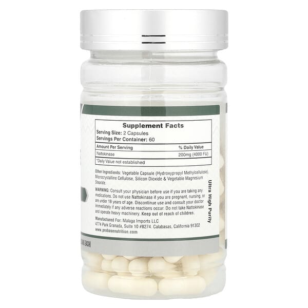 Alternative view of Probase Nutrition, Nattokinase, 120 Capsules (100 mg per Capsule)