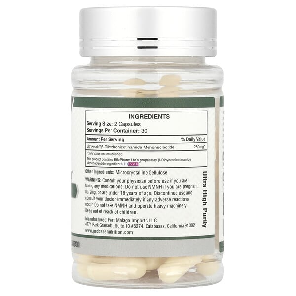 Alternative view of Probase Nutrition, NMNH, 60 Capsules (125 mg per Capsule)