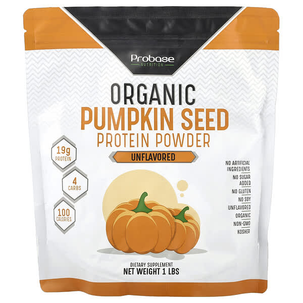Probase Nutrition, Organic Pumpkin Seed Protein Powder, Unflavored, 1 lb