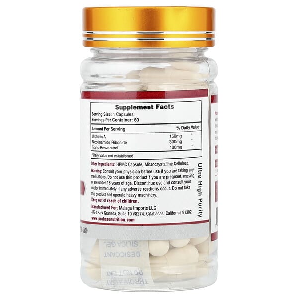 Alternative view of Probase Nutrition, Urolithin A, 60 Capsules