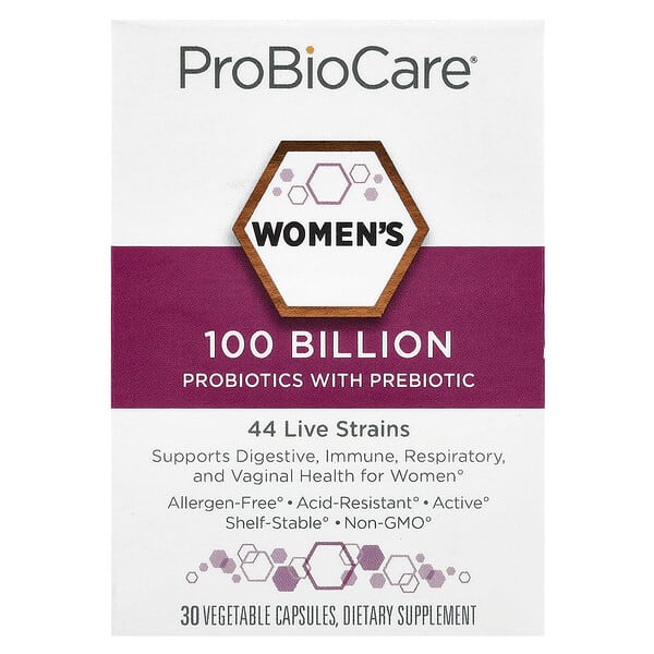 ProBioCare, Women's Probiotics With Prebiotic, 100 Billion, 30 Vegetable Capsules
