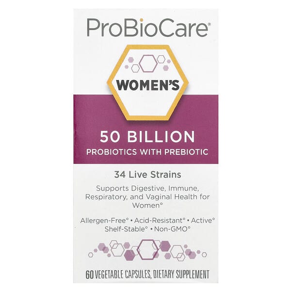 ProBioCare, Women's Probiotics With Prebiotic, 50 Billion, 60 Vegetable Capsules 5 ProBioCare, Women's Probiotics With Prebiotic, 50 Billion, 60 Vegetable Capsules