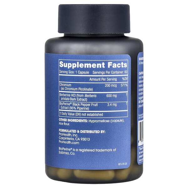 Alternative view of ProHealth Longevity, Berberine Pro, 600 mg, 60 Capsules