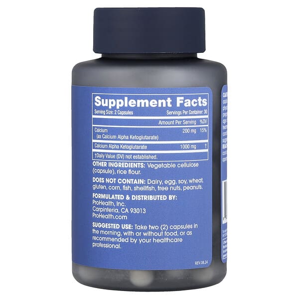 Alternative view of ProHealth Longevity, Calcium AKG Longevity, 60 Capsules (500 mg per Capsule)