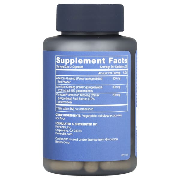 Alternative view of ProHealth Longevity, Full Spectrum Ginseng, 60 Capsules