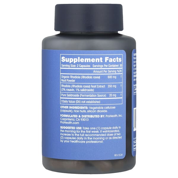 Alternative view of ProHealth Longevity, Full Spectrum Rhodiola, 60 Capsules