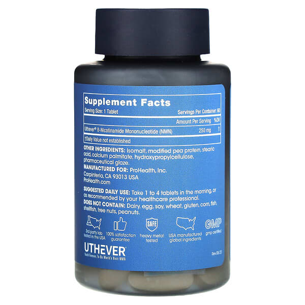 Alternative view of ProHealth Longevity, NMN Pro 250 , 250 mg , 60 Tablets