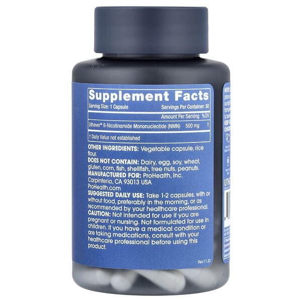 Alternative view of ProHealth Longevity, NMN Pro™ 500, 500 mg, 30 Capsules