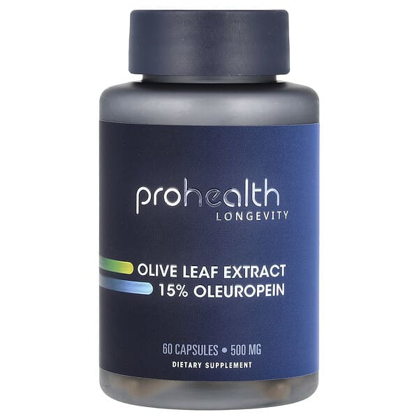 ProHealth Longevity, Olive Leaf Extract 15% Oleuropein, 500 mg, 60 Capsules 4 ProHealth Longevity, Olive Leaf Extract 15% Oleuropein, 500 mg, 60 Capsules