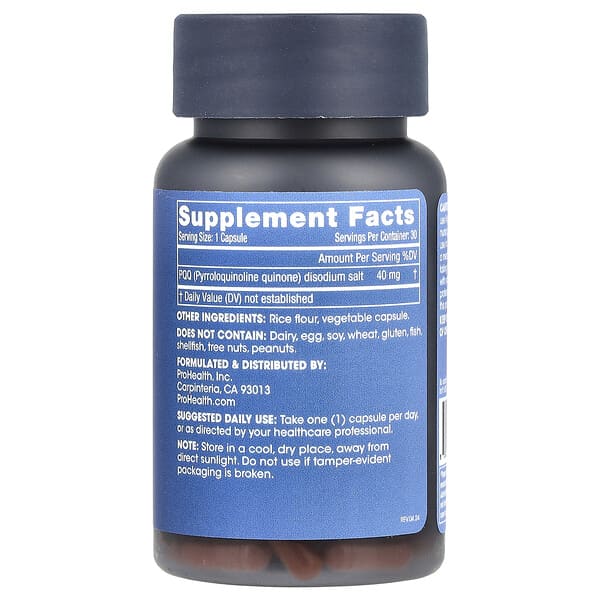 Alternative view of ProHealth Longevity, Pure PQQ, 40 mg, 30 Capsules