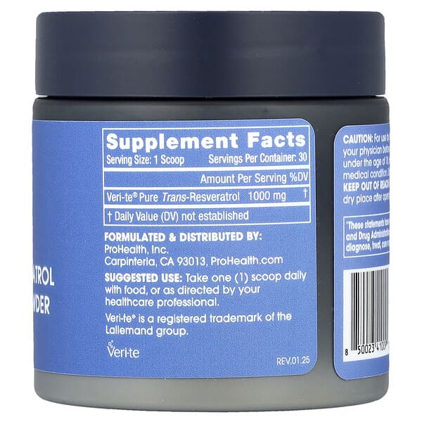 Alternative view of ProHealth Longevity, Pure Trans-Resveratrol, Micronized Powder, 30 g