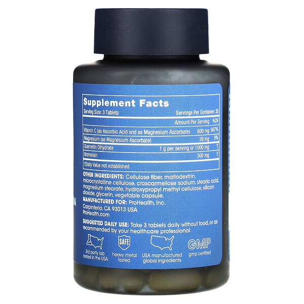 Alternative view of ProHealth Longevity, Quercetin Bromelain Complex, 100 Tablets