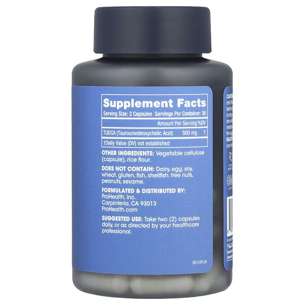 Alternative view of ProHealth Longevity, TUDCA, 60 Capsules (250 mg per Capsule)