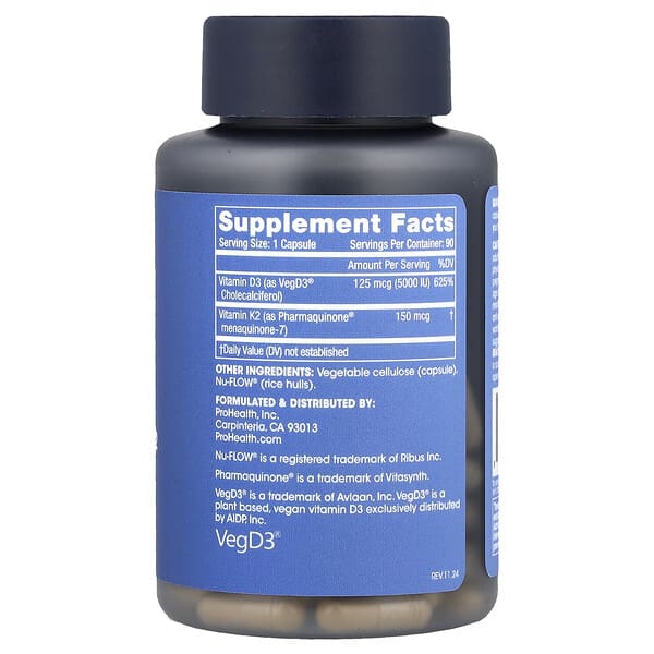 Alternative view of ProHealth Longevity, Vitamin D3 + K2, 90 Capsules