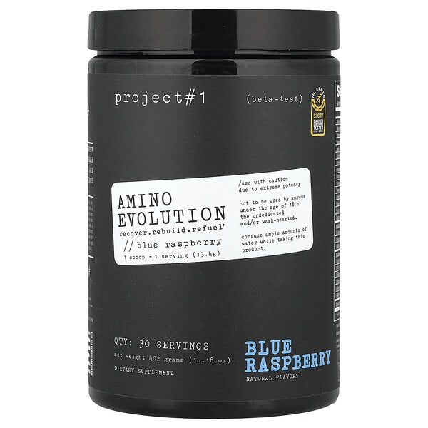 Project 1 Nutrition, Amino Evolution, Blue Raspberry, 14.18 oz (402 g)