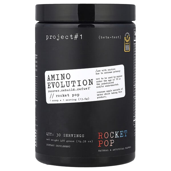 Project 1 Nutrition, Amino Evolution, Rocket Pop, 14.39 oz (408 g)