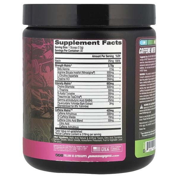 Alternative view of ProSupps, Hyde Xtreme®, Hard-Hitting Energy Pre Workout, Watermelon, 7.4 oz (210 g)