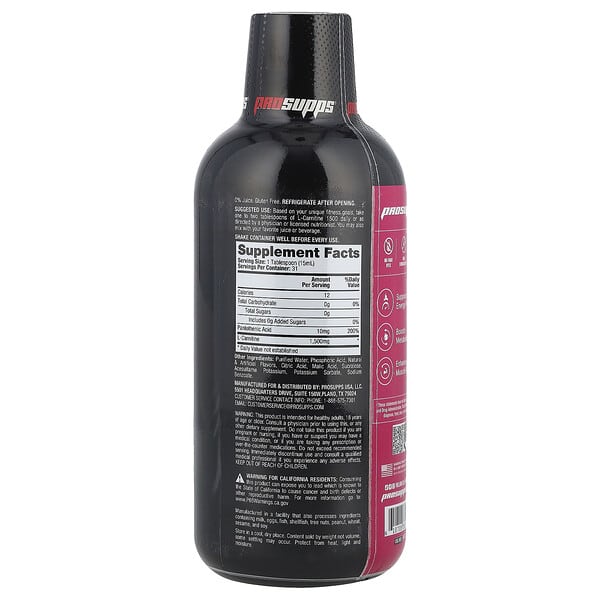 ProSupps, L-Carnitine 1500 Liquid Shots, Berry, 16 fl oz (473 ml) 2 ProSupps, L-Carnitine 1500 Liquid Shots, Berry, 16 fl oz (473 ml) - Ảnh 2