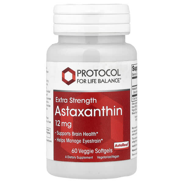 Protocol for Life Balance, Astaxanthin, 12 mg, 60 Veggie Softgels