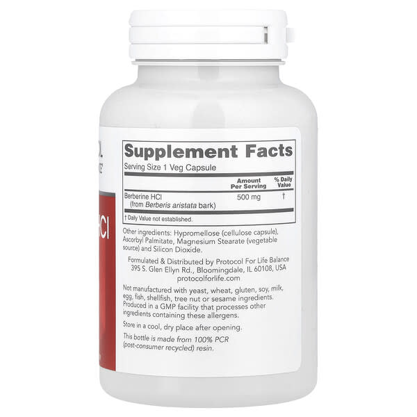 Alternative view of Protocol for Life Balance, Berberine HCl, 500 mg, 90 Veg Capsules