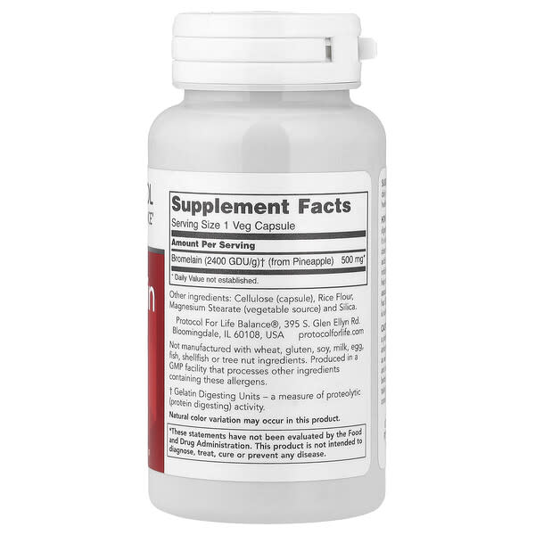 Alternative view of Protocol for Life Balance, Bromelain, 500 mg, 90 Veg Capsules