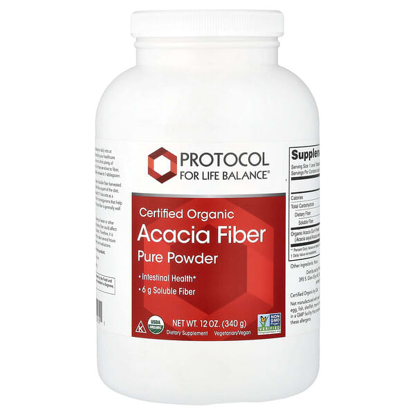 Protocol for Life Balance, Certified Organic Acacia Fiber Pure Powder, 12 oz (340 g)