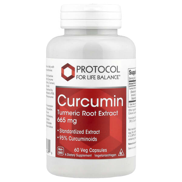 Protocol for Life Balance, Curcumin, Turmeric Root Extract, 665 mg, 60 Veg Capsules