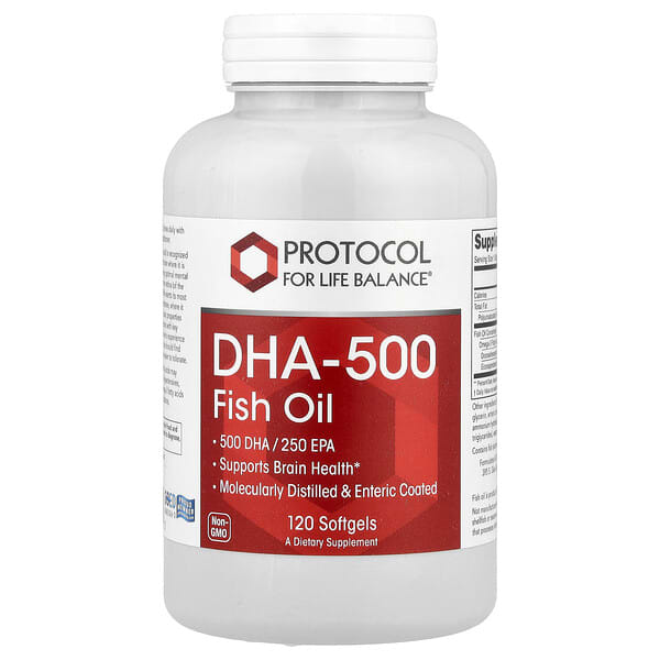 Protocol for Life Balance, DHA-500, Fish Oil, 120 Softgels