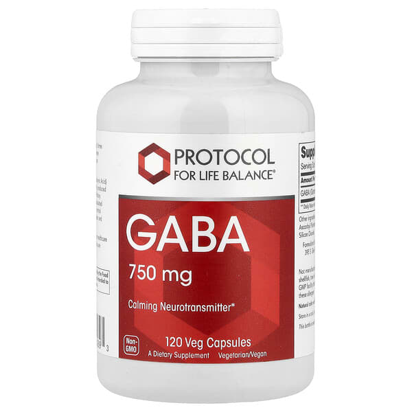 Protocol for Life Balance, GABA, 750 mg, 120 Veg Capsules