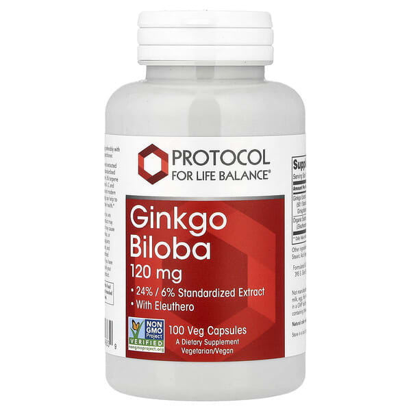 Protocol for Life Balance, Ginkgo Biloba, 120 mg , 100 Veg Capsules
