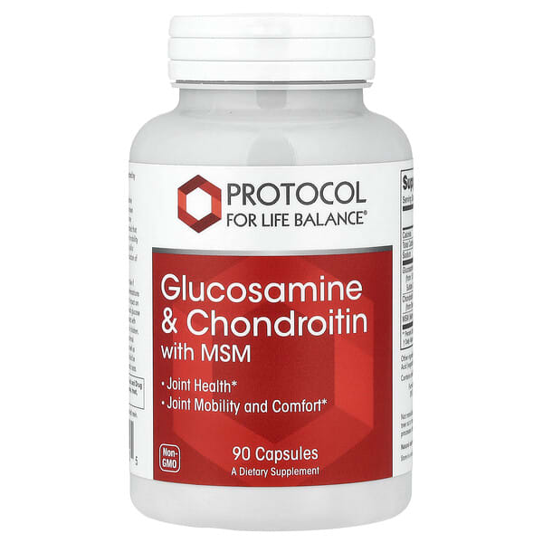 Protocol for Life Balance, Glucosamine & Chondroitin with MSM, 90 Veg Capsules