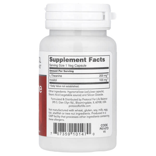 Alternative view of Protocol for Life Balance, L-Theanine, 200 mg , 60 Veg Capsules