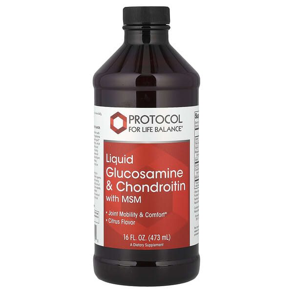 Protocol for Life Balance, Liquid Glucosamine & Chondroitin with MSM, Citrus, 16 fl oz (473 ml)
