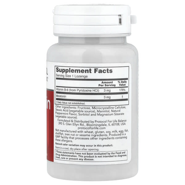 Alternative view of Protocol for Life Balance, Melatonin, 3 mg , 120 Lozenges