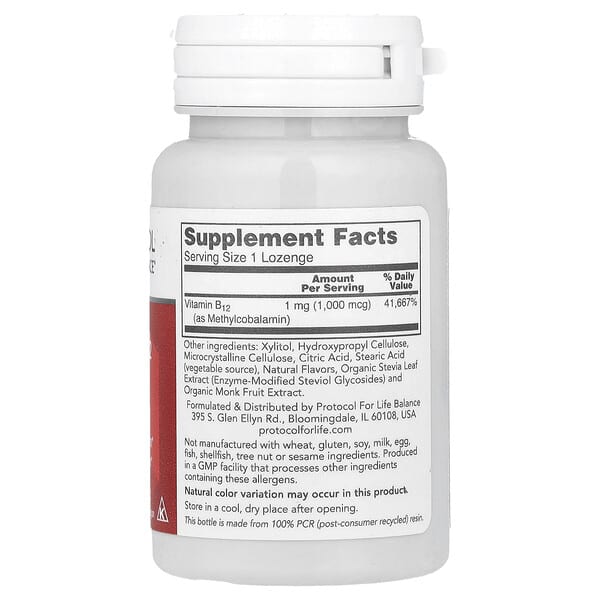 Alternative view of Protocol for Life Balance, Methyl B12, 1,000 mcg, 100 Lozenges