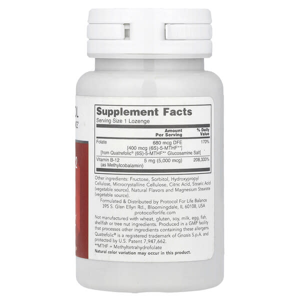 Alternative view of Protocol for Life Balance, Methyl B12, 5,000 mcg, 60 Lozenges