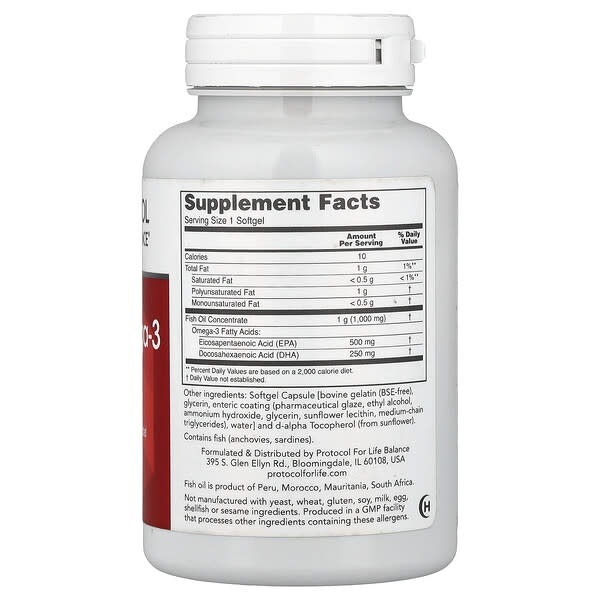 Alternative view of Protocol for Life Balance, Molecularly Distilled Ultra Omega-3 Fish Oil, 90 Softgels