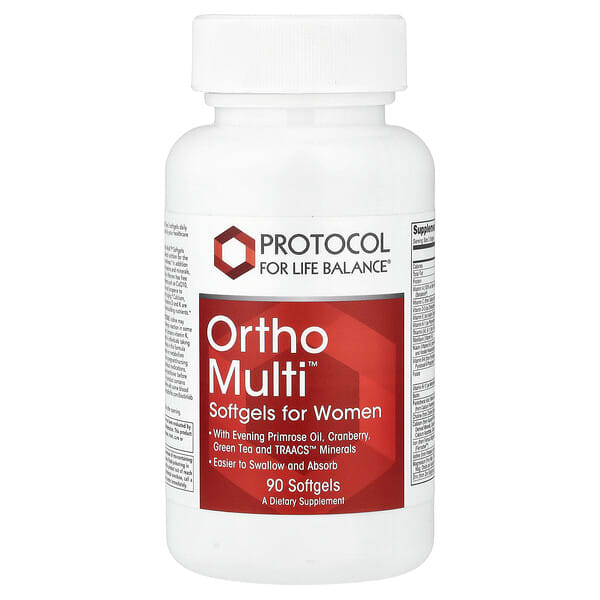 Protocol for Life Balance, Ortho Multi™, Softgels for Women, 90 Softgels 1 Protocol for Life Balance, Ortho Multi™, Softgels for Women, 90 Softgels