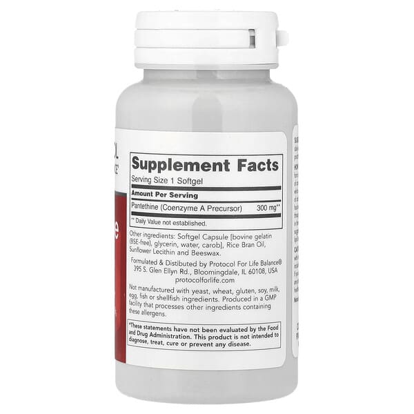 Alternative view of Protocol for Life Balance, Pantethine, 300 mg, 60 Softgels