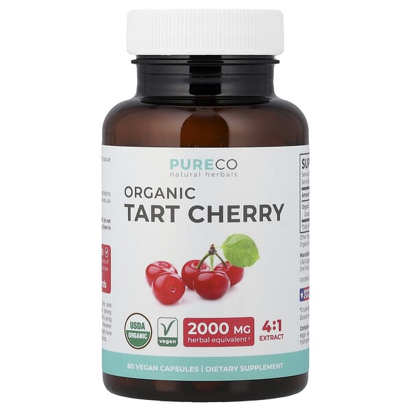 Pure Co., Organic Tart Cherry, 60 Vegan Capsules (500 mg per Capsule)