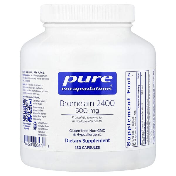 Pure Encapsulations, Bromelain 2400, 500 mg, 180 Capsules