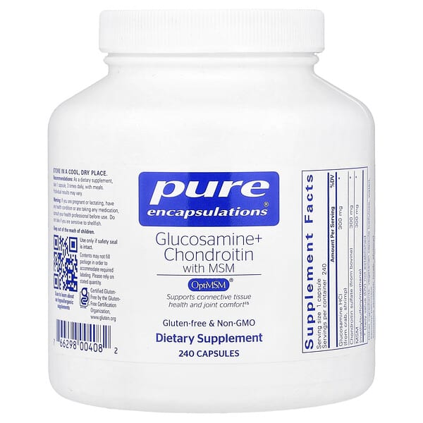 Pure Encapsulations, Glucosamine + Chondroitin with MSM, 240 Capsules