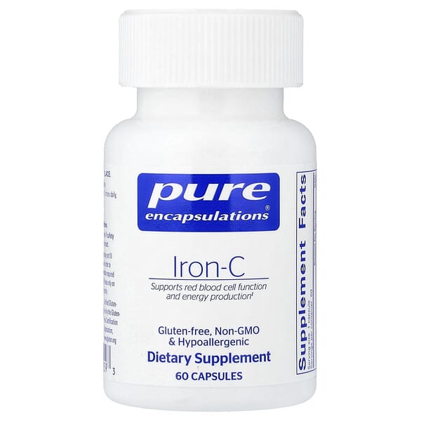 Pure Encapsulations, Iron-C, 60 Capsules