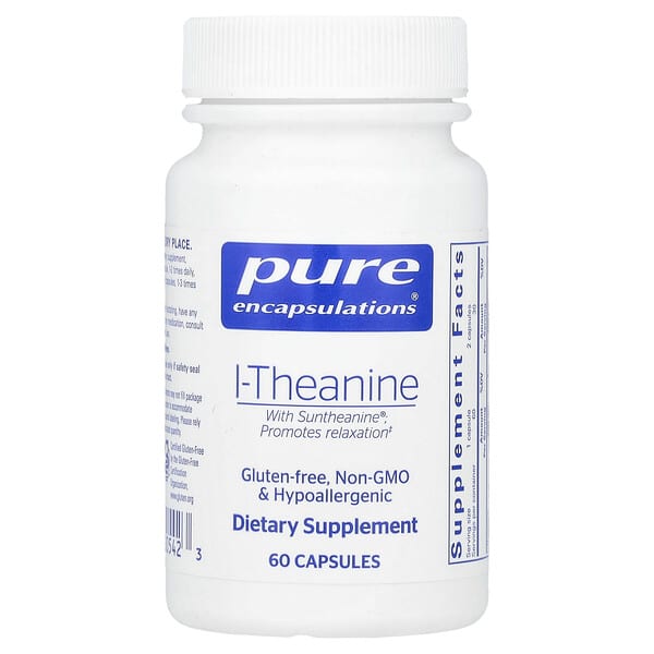 Pure Encapsulations, L-Theanine, 60 Capsules (200 mg per Capsule)